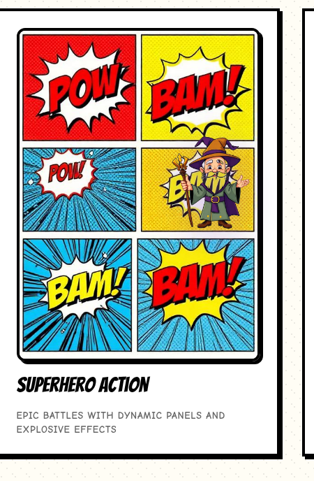 Comic Builders — superhero action panel example
